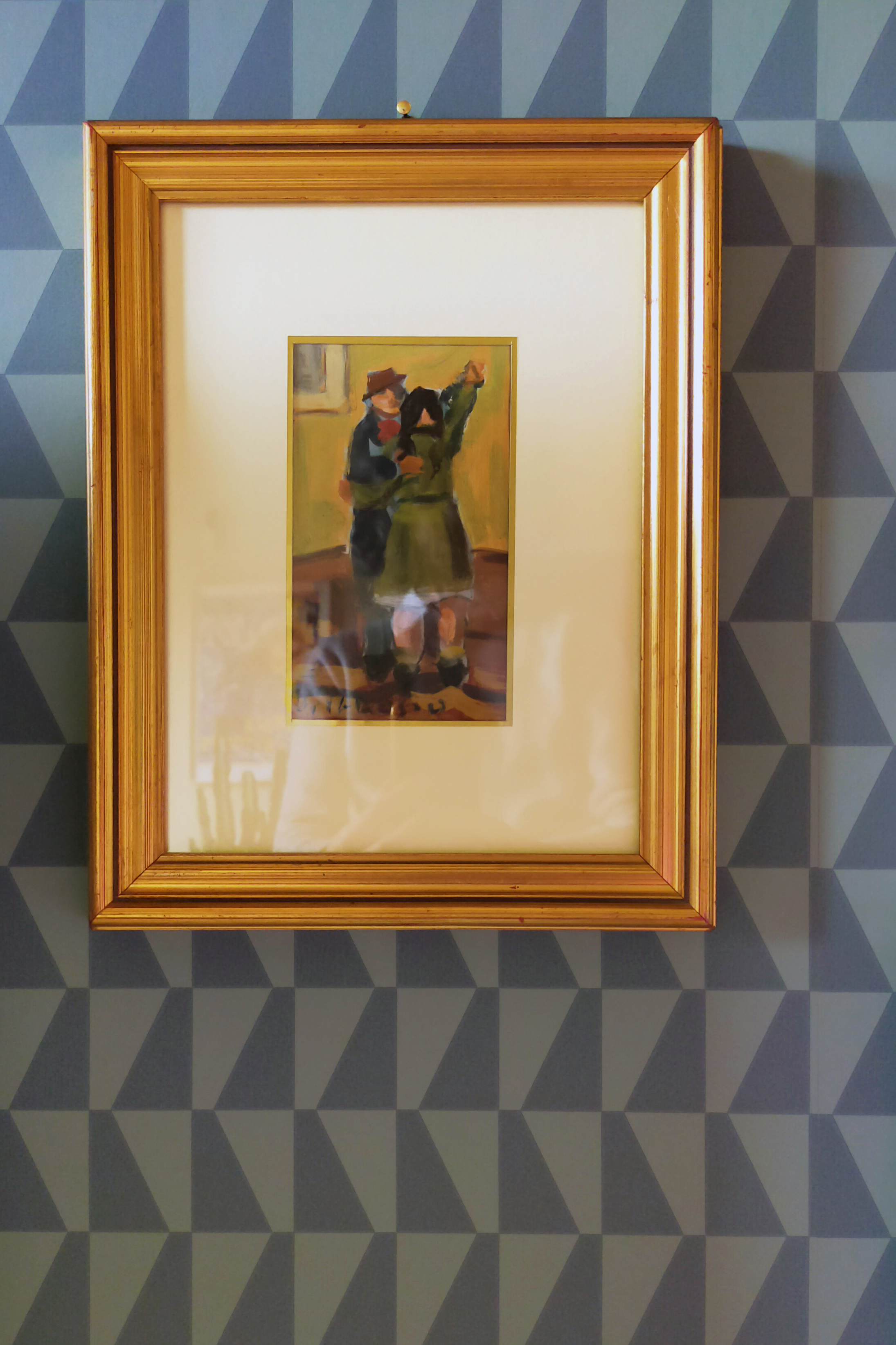 Attico Brescia carta da parati geometrica